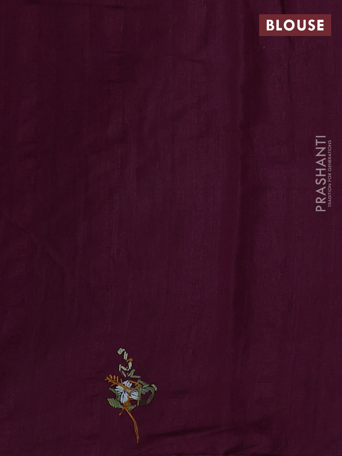 Semi tussar saree purple with embroided buttas and embroidery pallu - Image 3
