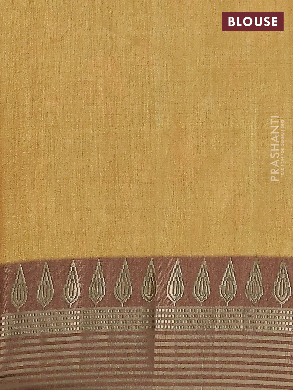 Semi tussar saree red shade and brown with allover kalamkari prints and zari woven border - Image 4