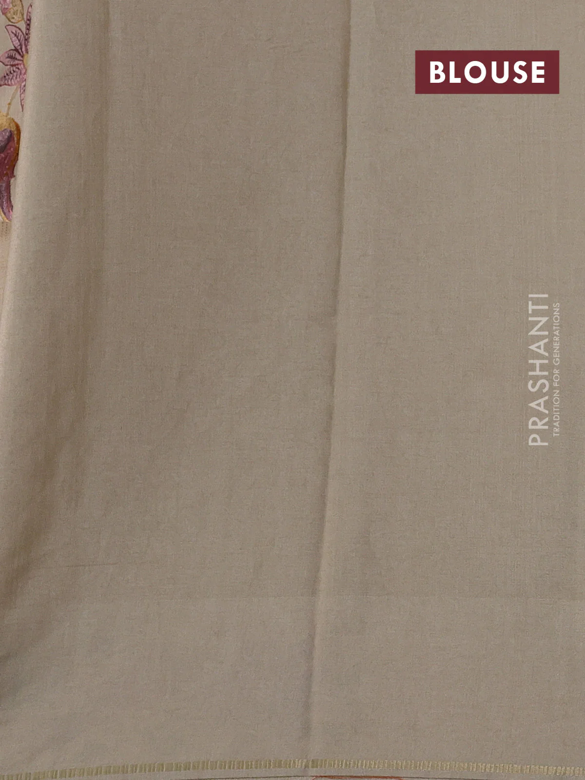 Semi tussar saree sandal with allover zari checked pattern and embroidery border - Image 3