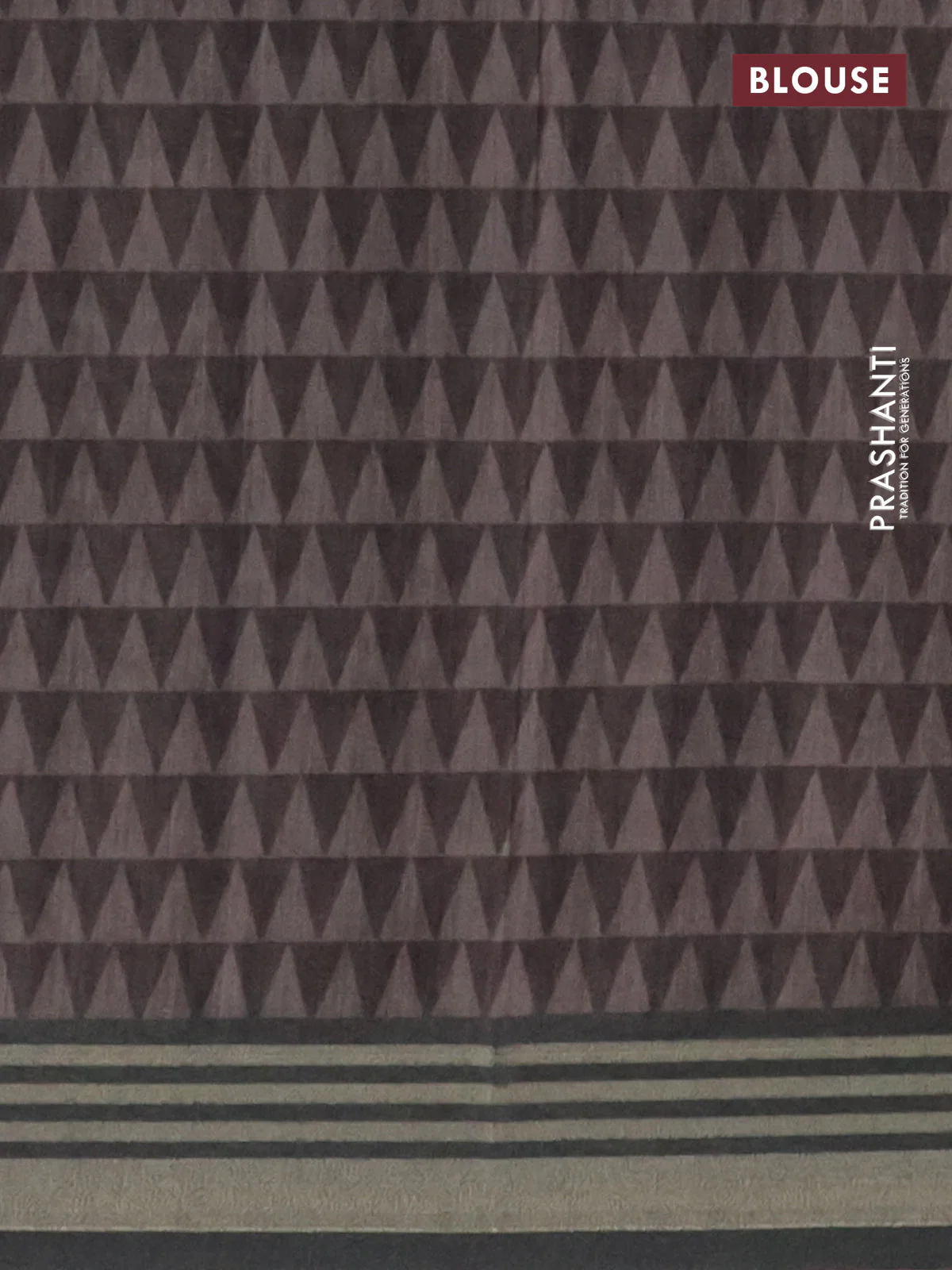 Semi tussar saree sap green with allover prints and zari woven border - Image 4