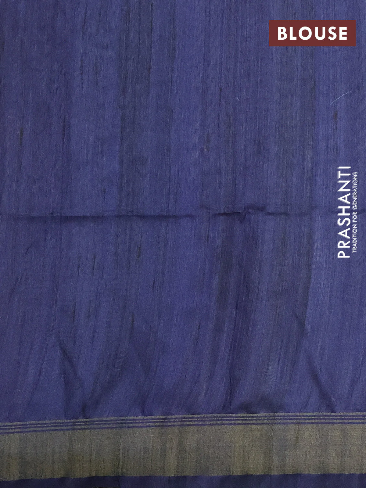 Semi tussar saree teal blue and beige with plain body and madhubani printed pallu - Image 3