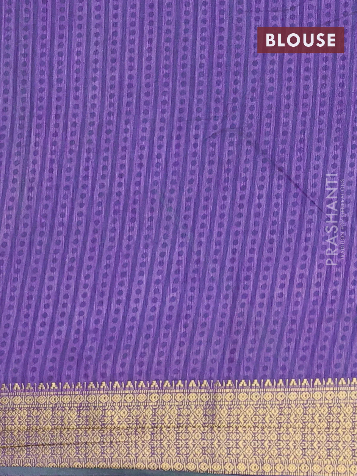 Semi tussar saree teal bluish green and purple with allover ikat prints and zari woven border - Image 4