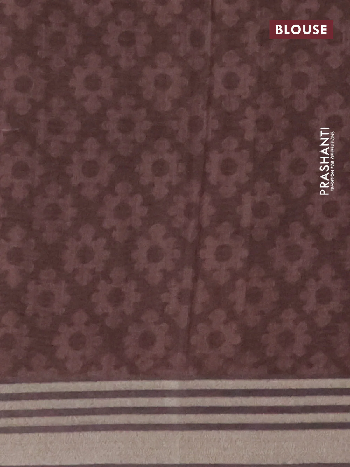 Semi tussar saree violet shade and elephant grey with allover geometric prints and zari woven border - Image 4