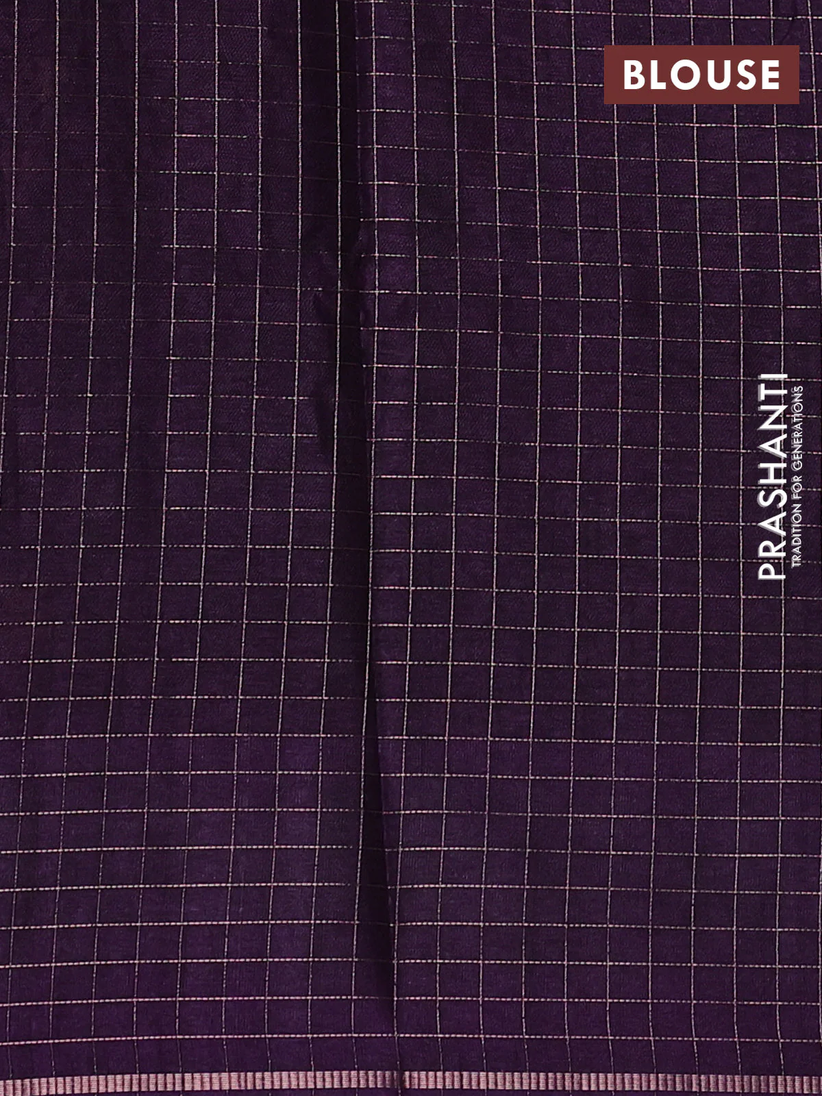 Semi tussar saree violet with allover embroidery design and zari woven border - Image 3