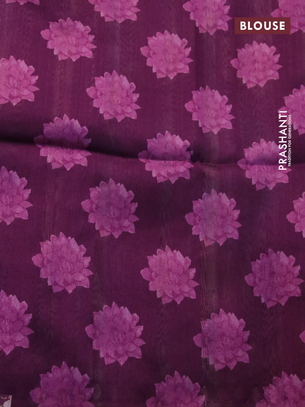 Semi tussar saree wine shade with allover digital prints and chikankari work border - Image 4