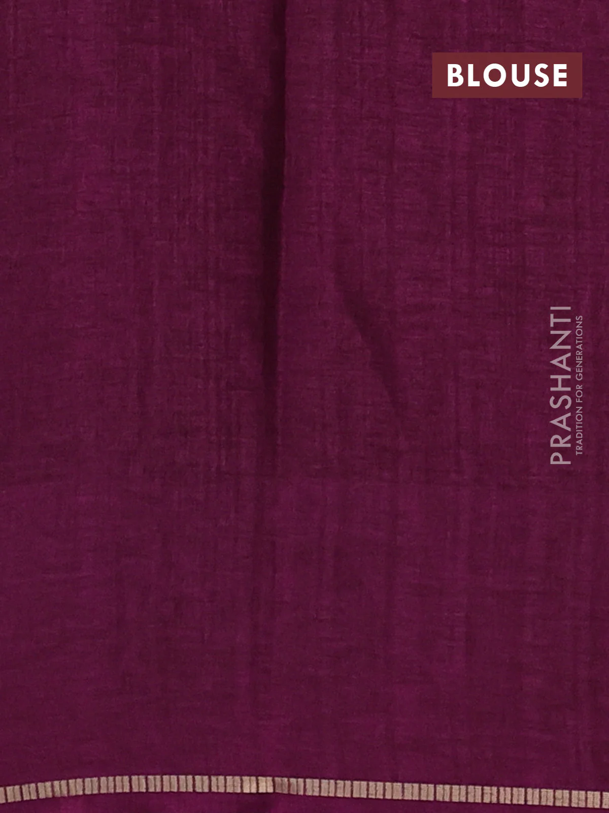 Semi tussar saree wine shade with allover zari checked pattern and embroidery border - Image 3