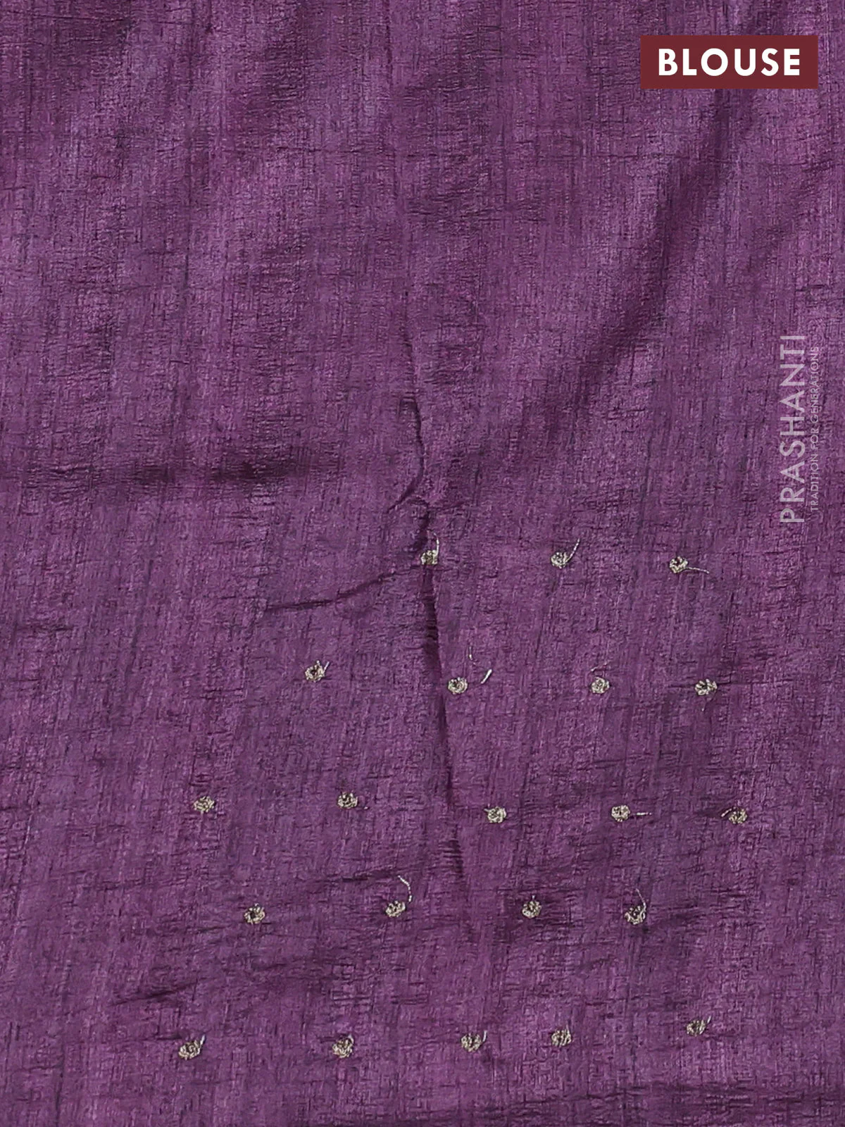 Semi tussar saree wine shade with embroidery work - Image 3