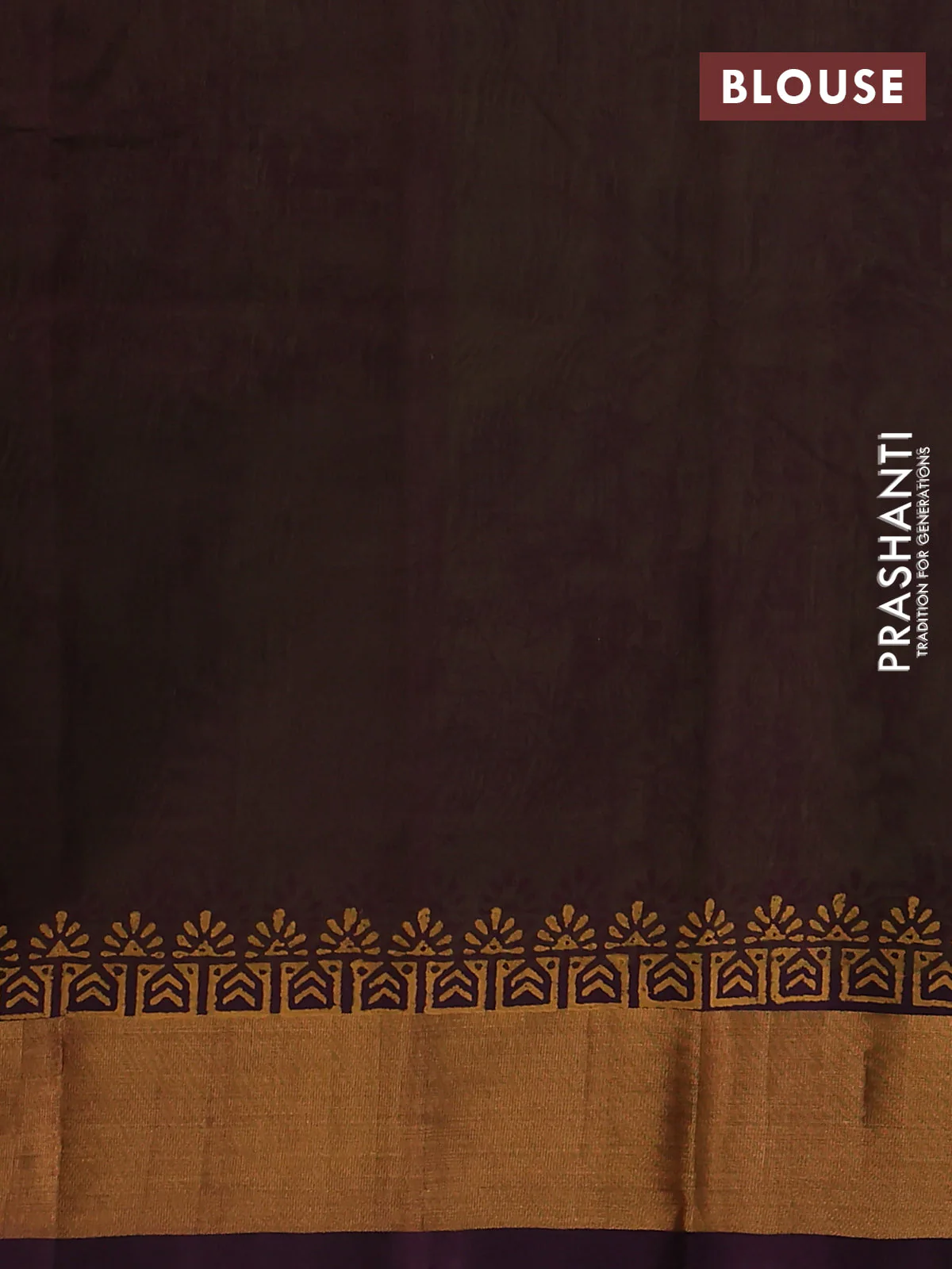 Silk cotton block printed saree light green and wine shade with allover floral prints and zari woven border - Image 3
