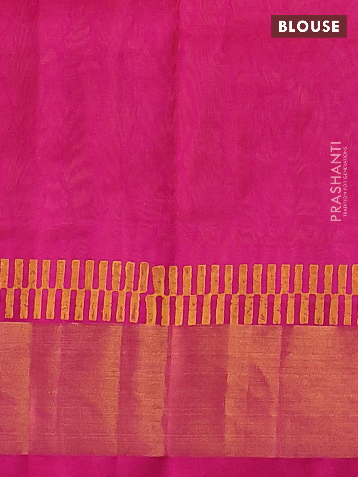 Silk cotton block printed saree mango yellow and pink with allover prints and zari woven border - Image 3