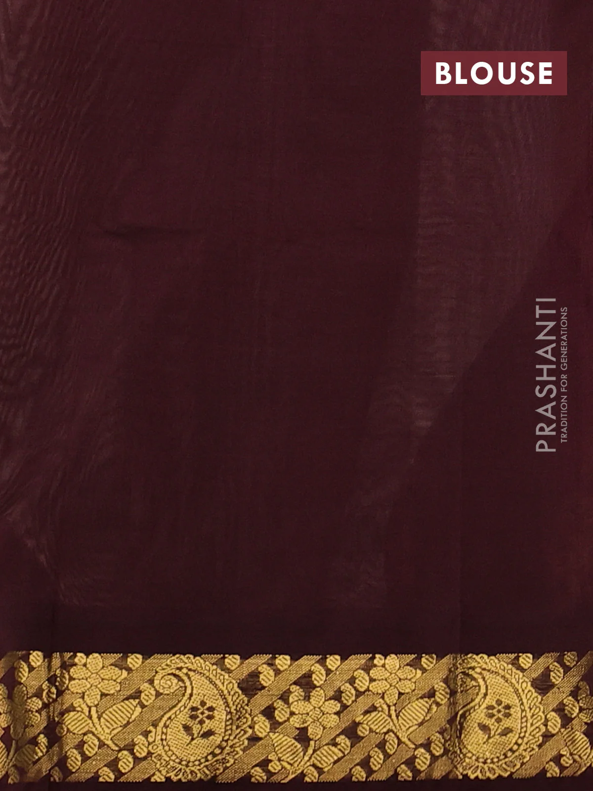 Silk cotton saree beige and deep maroon with plain body and zari woven korvai border - Image 3
