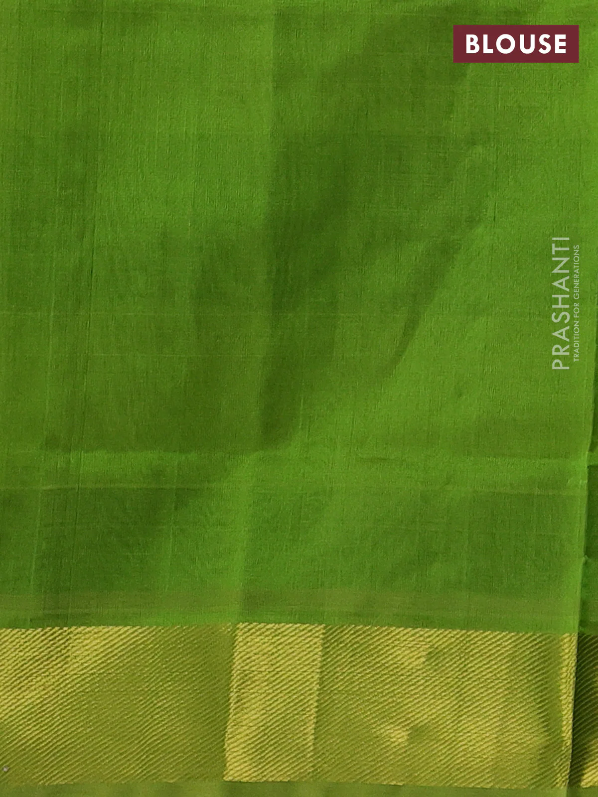 Silk cotton saree black and light green with allover paalum pazhamum checks & buttas and zari woven border - Image 3