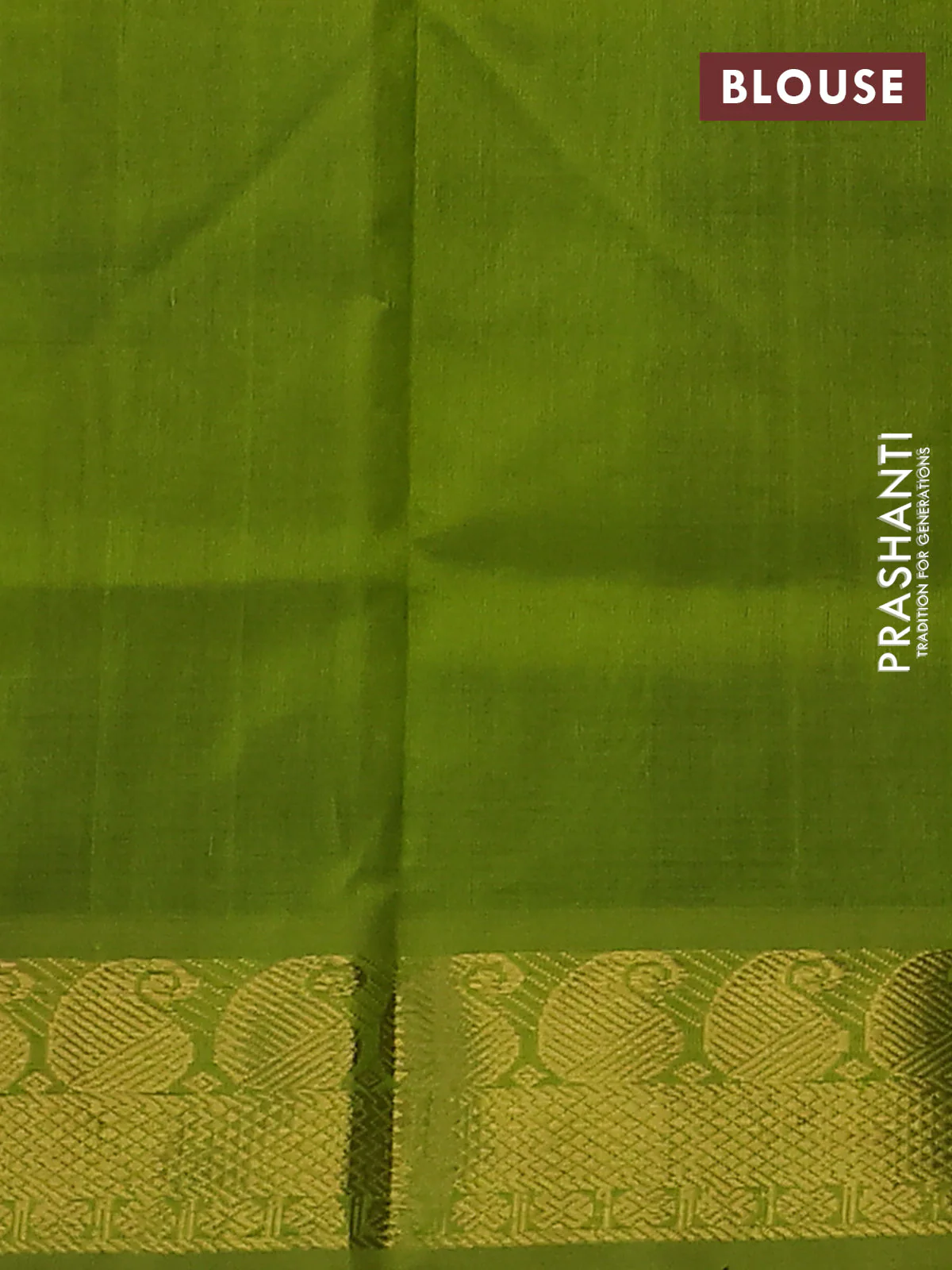 Silk cotton saree black and light green with allover paalum pazhamun checks & zari buttas and paisley zari woven border - Image 3