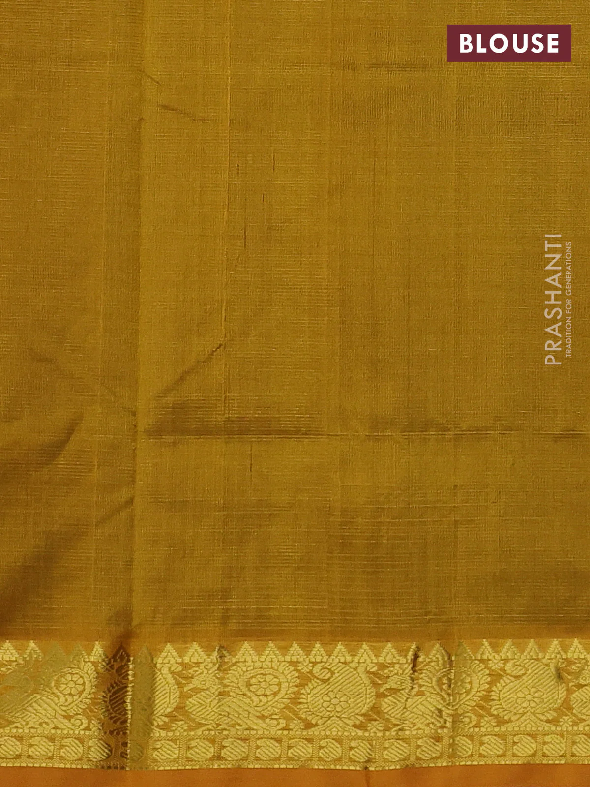 Silk cotton saree black and mustard yellow with allover vairosi pattern and annam zari woven border - Image 3