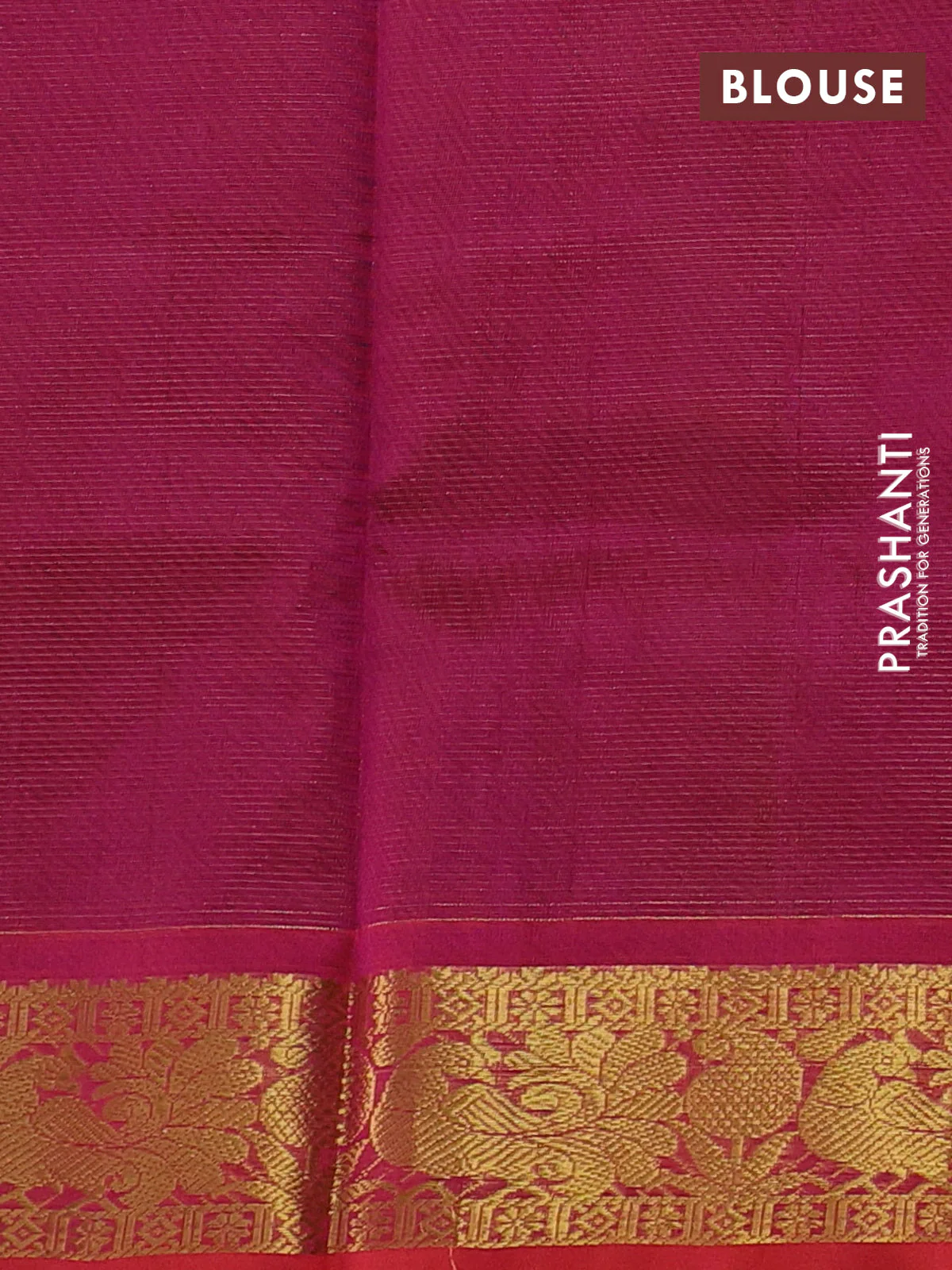 Silk cotton saree black and pink with allover vairosi pattern and annam zari woven border - Image 3