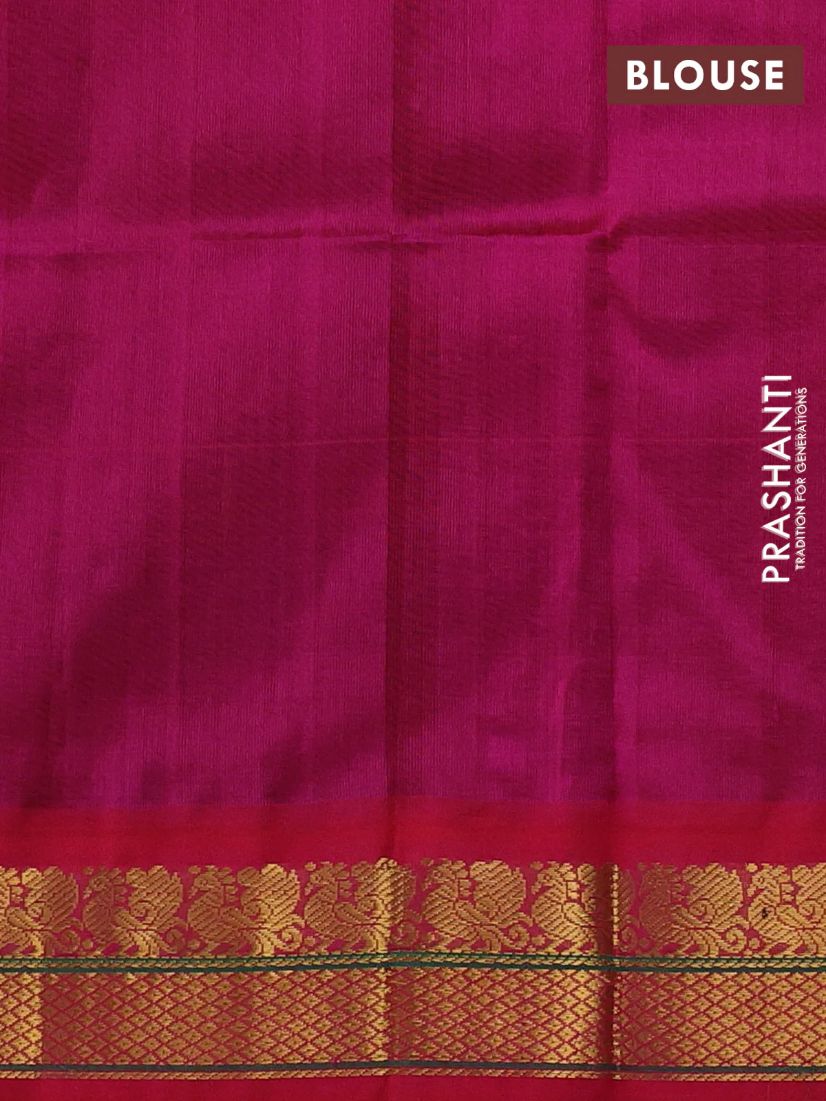 Silk cotton saree black and pink with plain body and zari woven korvai border - Image 3