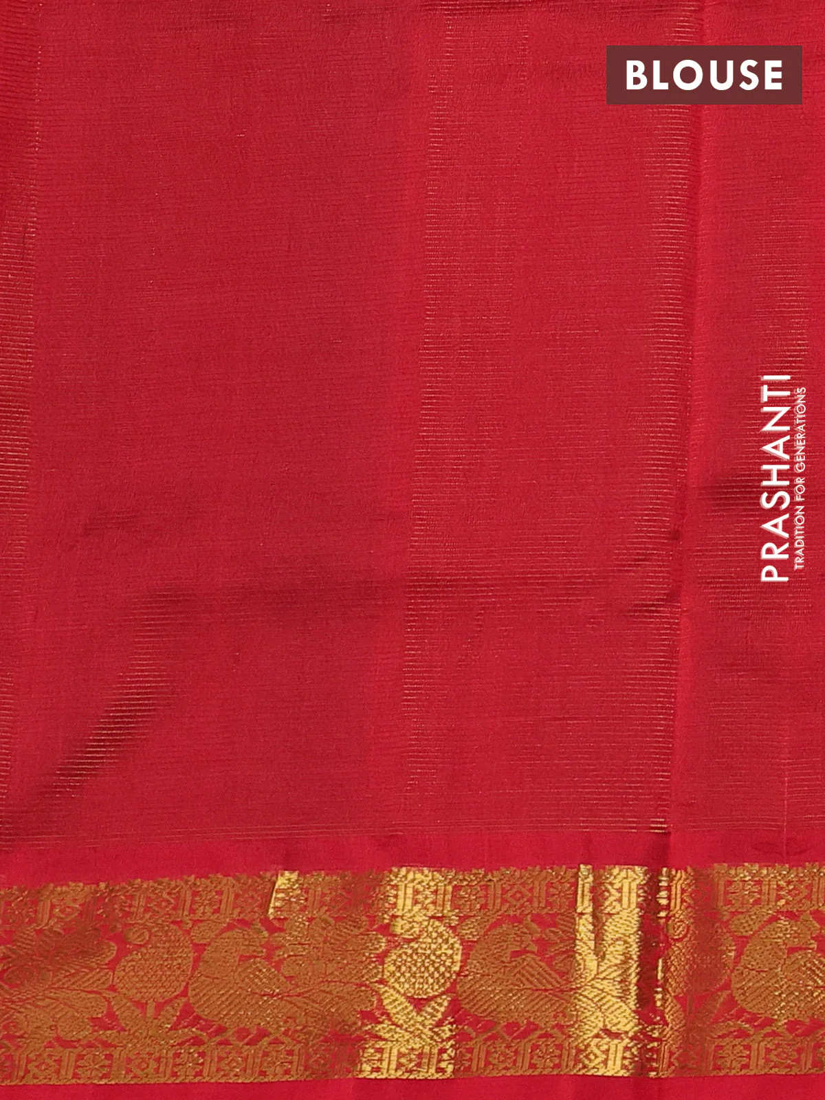Silk cotton saree black and red with allover vairosi pattern and zari woven border - Image 3