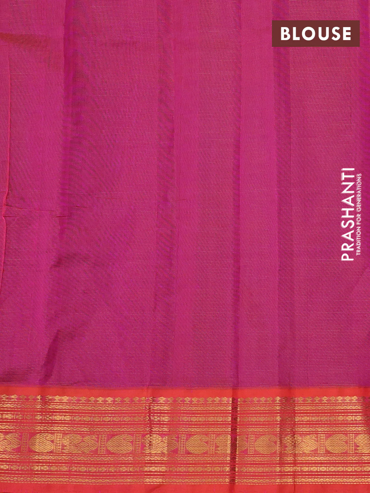 Silk cotton saree blue and dual shade of pinkish orange with allover vairaosi pattern and zari woven korvai border - Image 3