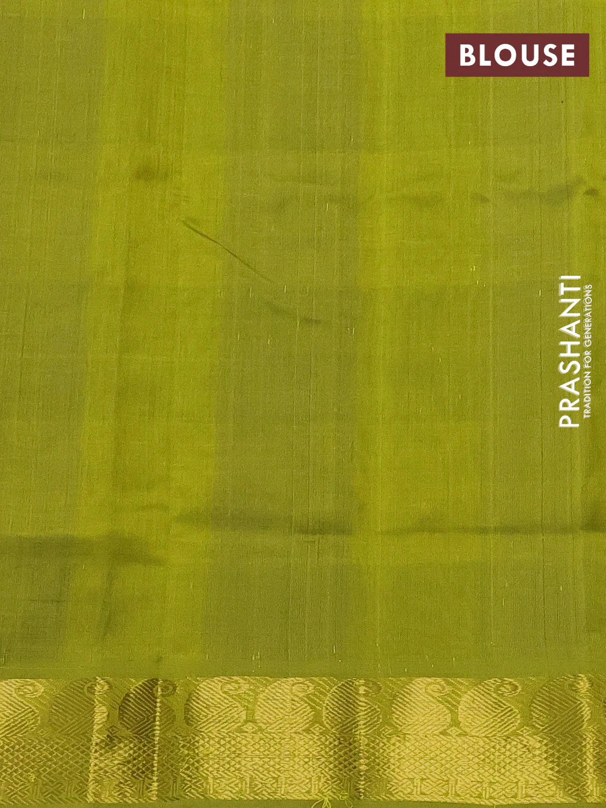 Silk cotton saree blue and light green with allover paalum pazhamun checks & zari buttas and paisley zari woven border - Image 3