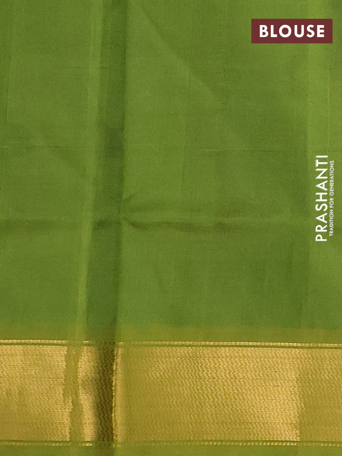 Silk cotton saree blue and light green with plain body and zari woven border - Image 3