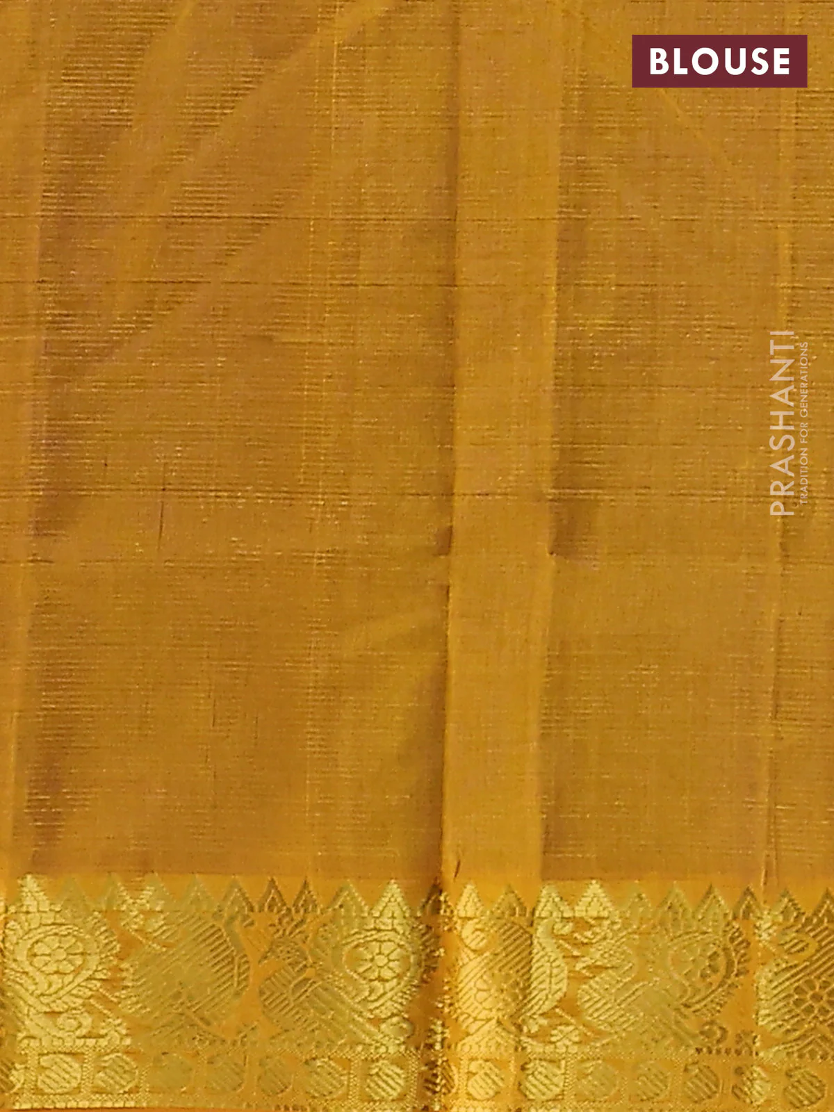 Silk cotton saree blue and mango yellow with allover vairosi pattern and zari woven border - Image 3