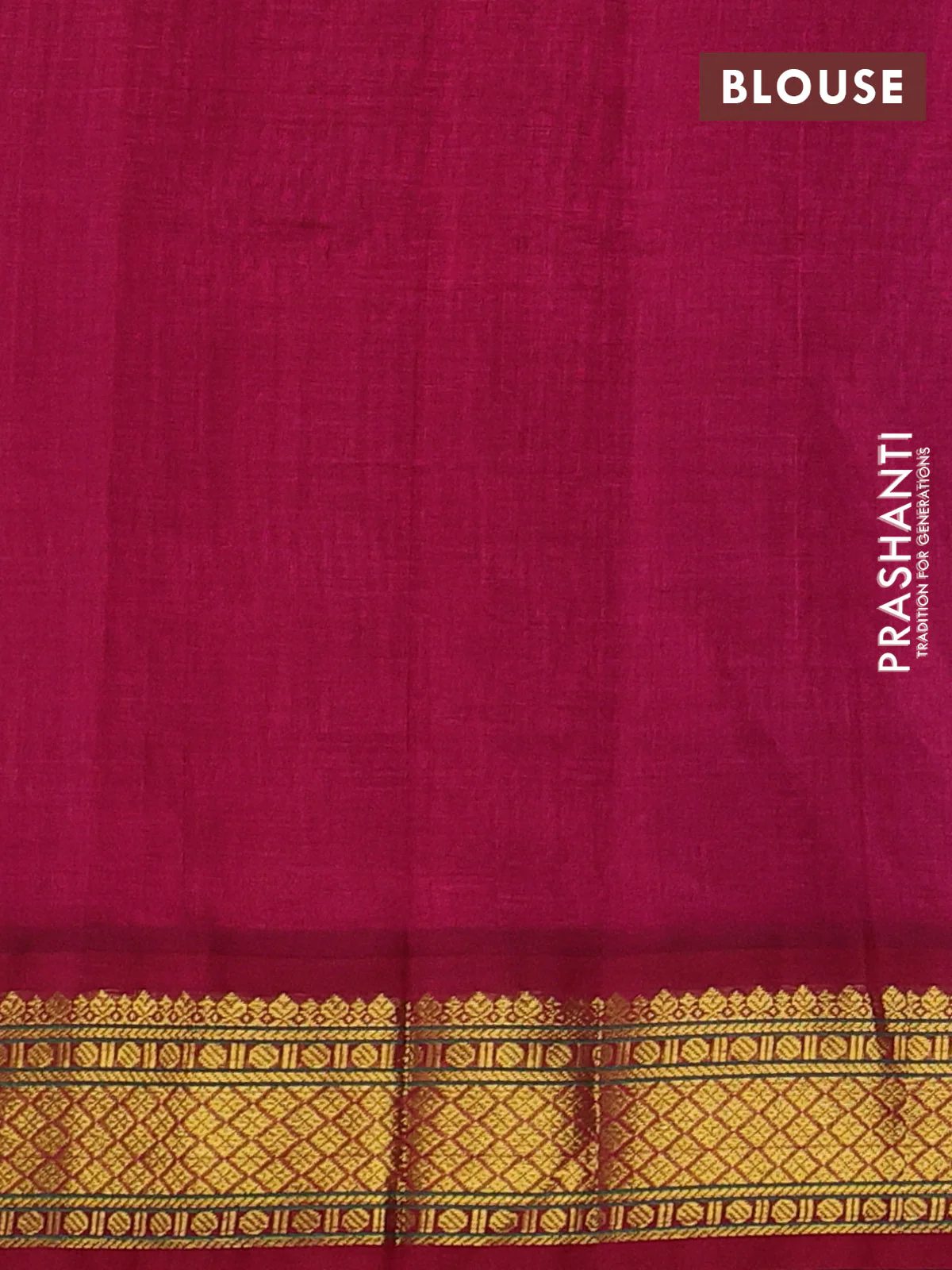 Silk cotton saree blue and maroon with plain body and zari woven korvai border - Image 3