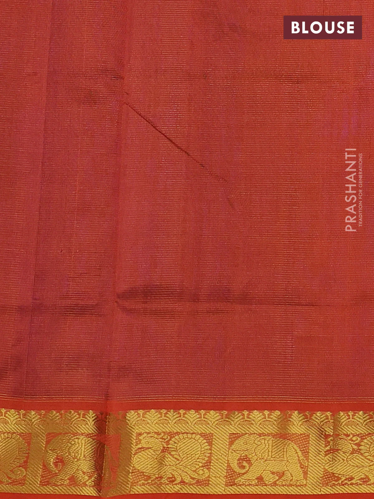 Silk cotton saree blue and orange with allover vairosi pattern and zari woven border - Image 3
