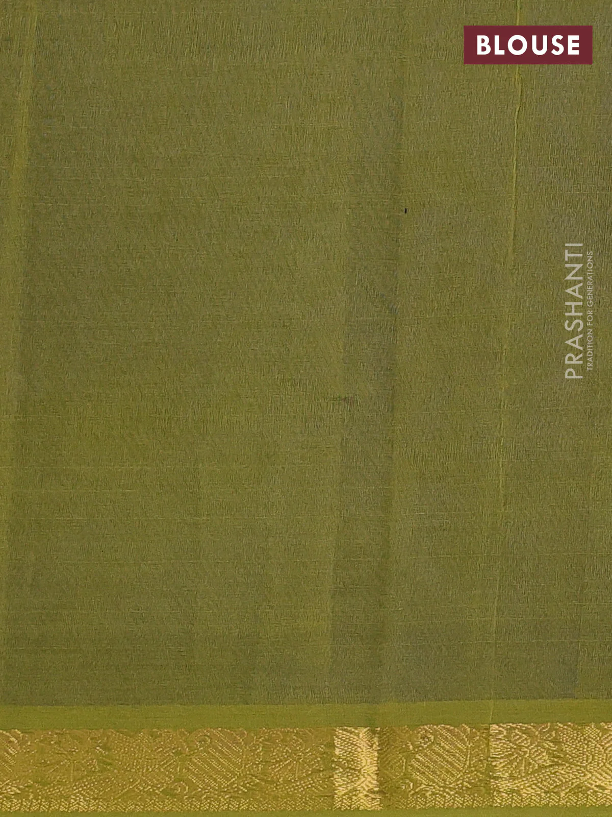 Silk cotton saree blue and sap green with plain body and peacock zari woven border - Image 3