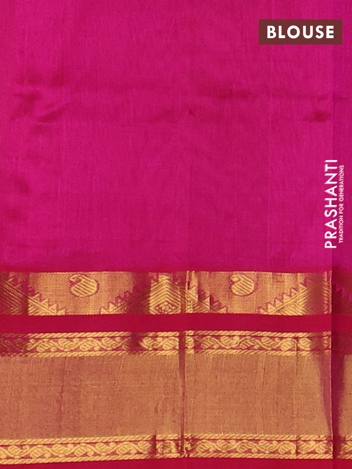 Silk cotton saree bottle green and pink with allover checked pattern and temple rettapet zari woven korvai border - Image 3