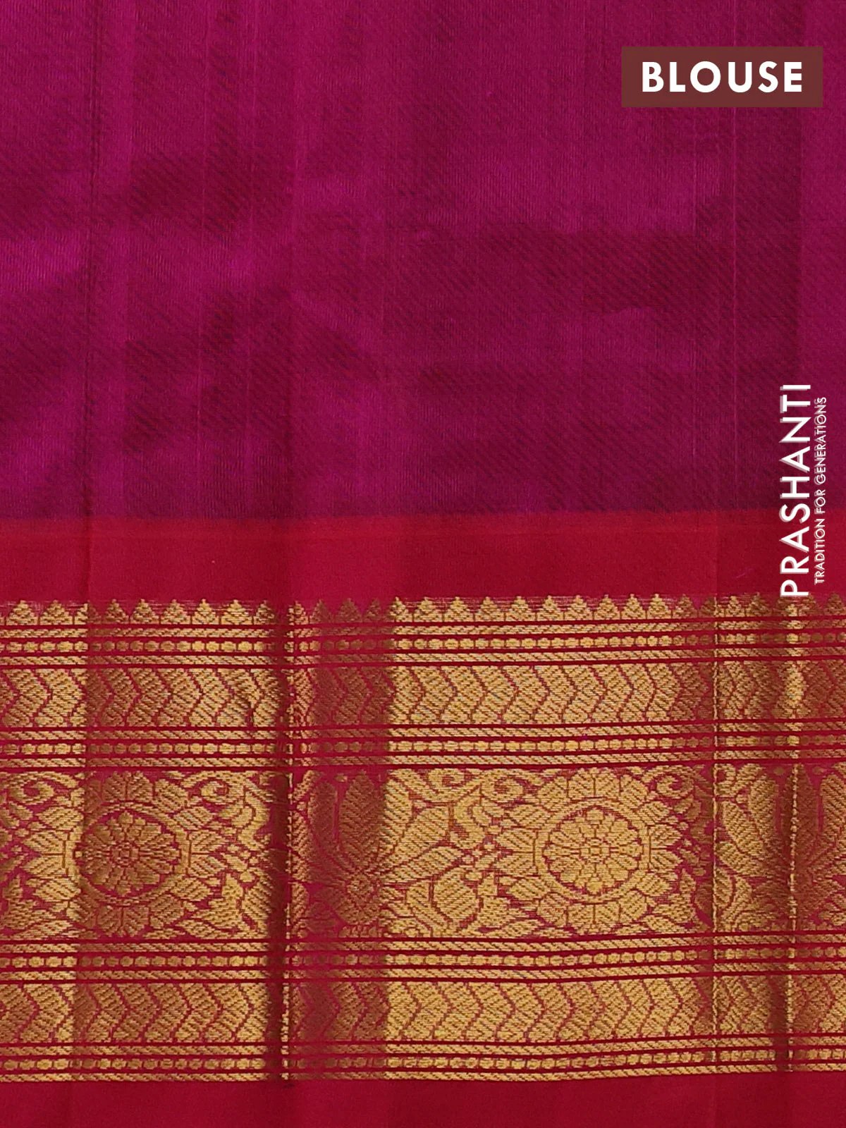 Silk cotton saree bottle green and pink with zari woven buttas and long zari woven korvai border - Image 3