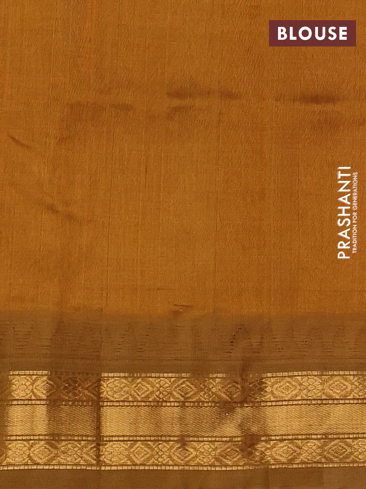 Silk cotton saree candy pink and dark mustard with zari woven buttas and temple zari woven korvai border - Image 3