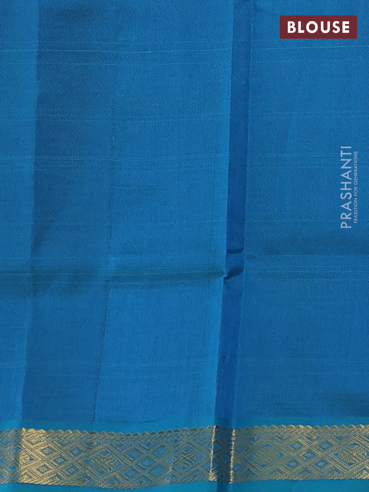 Silk cotton saree coffee brown and dual shade of teal blue with plain body and zari woven border - Image 3