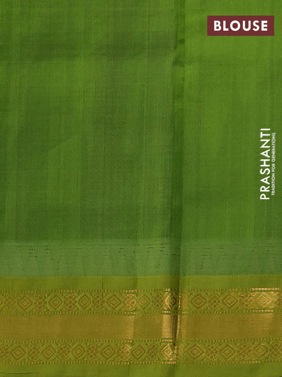 Silk cotton saree coffee brown and light green with allover zari woven checked pattern and temple design zari woven korvai border - Image 3