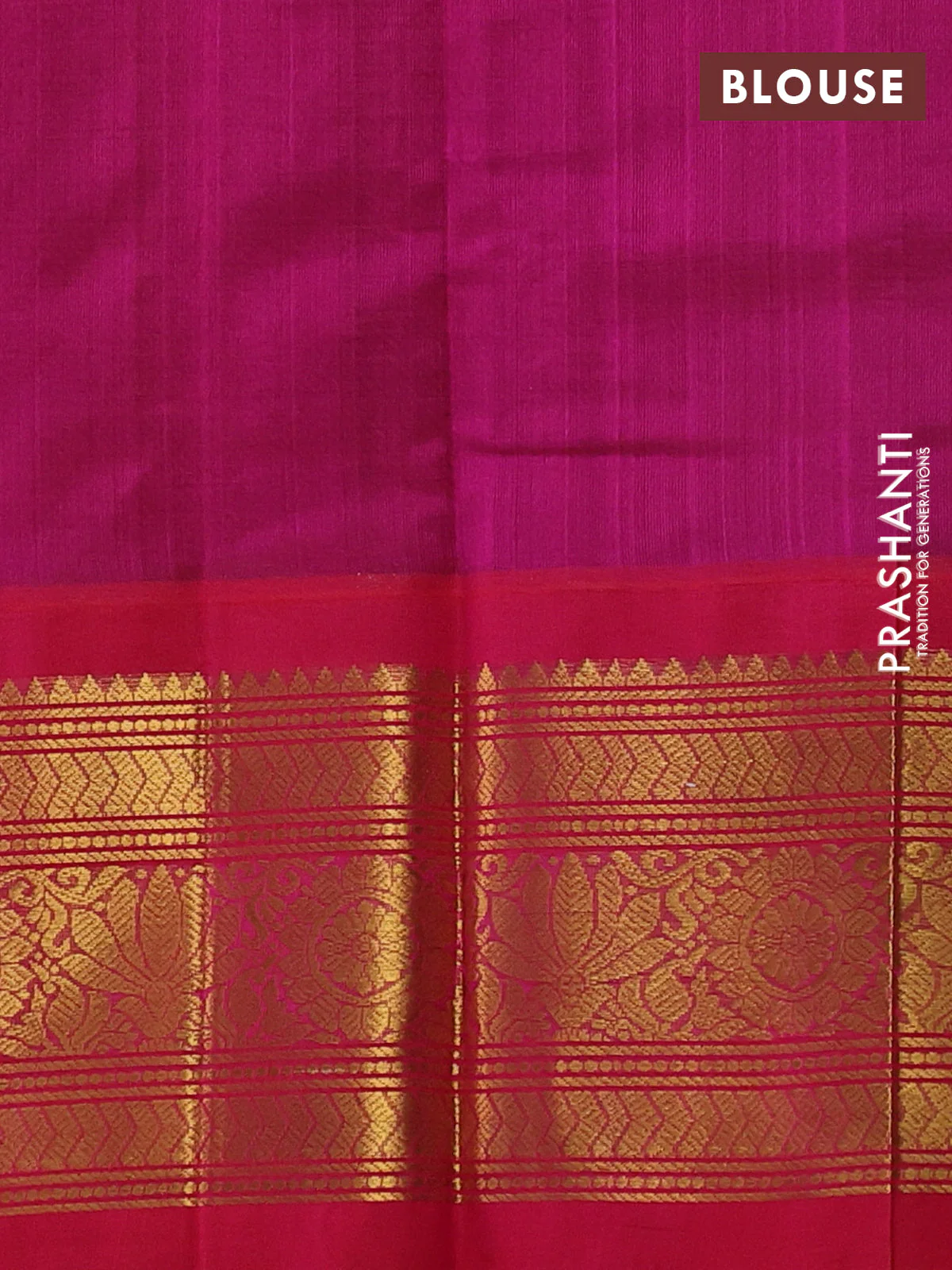 Silk cotton saree coffee brown and pink with zari woven buttas and long zari woven korvai border - Image 3