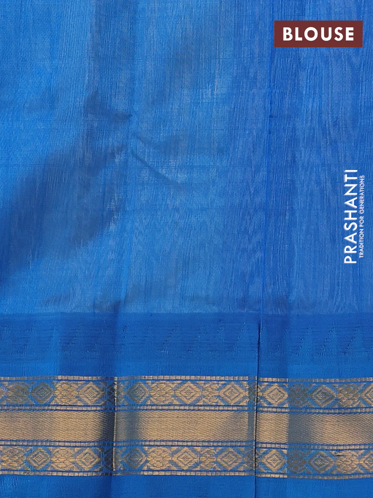 Silk cotton saree cream and cs blue with zari woven buttas and temple design zari woven korvai border - Image 3