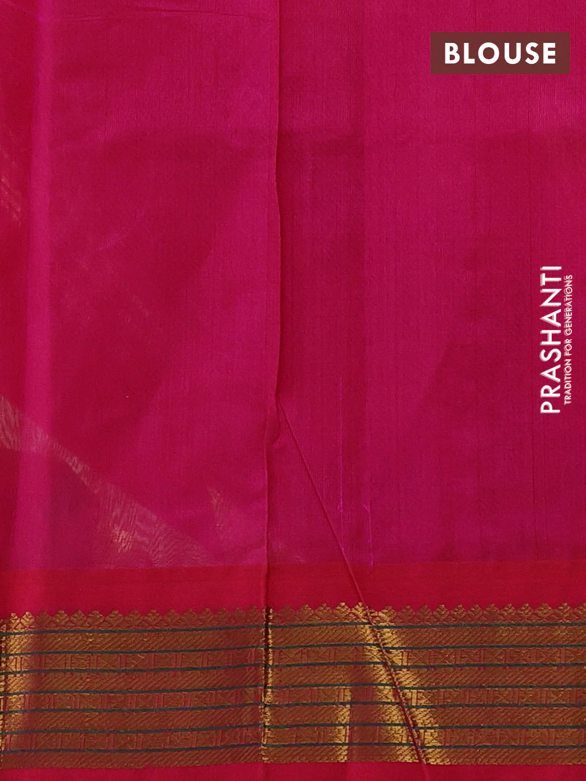 Silk cotton saree cream and pink with plain body and zari woven korvai border - Image 3