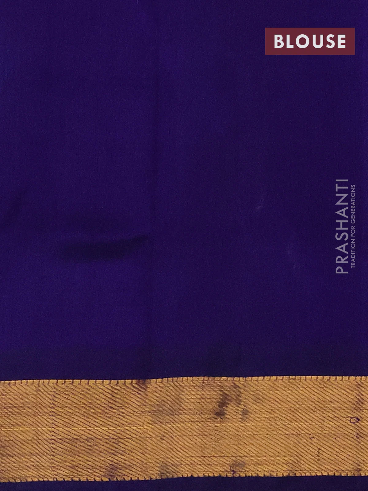 Silk cotton saree cs blue and blue with allover paalum pazhamun checks & zari buttas and zari woven border - Image 3