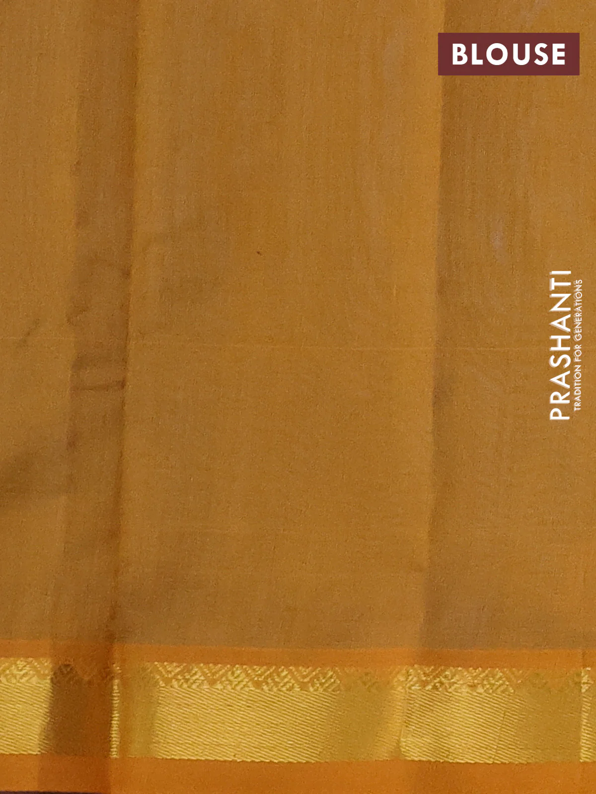 Silk cotton saree cs blue and dark mustard with plain body and zari woven border - Image 3