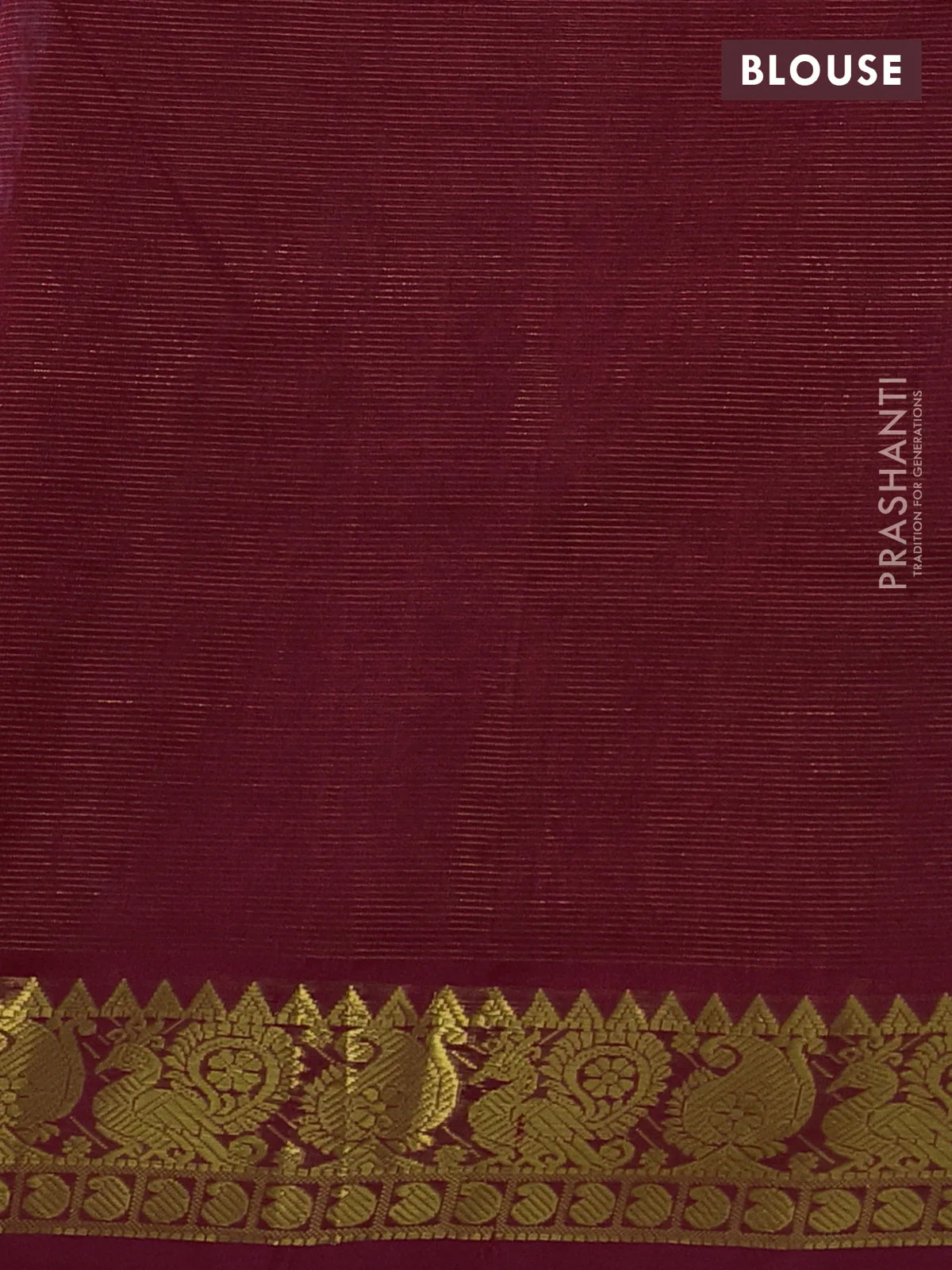 Silk cotton saree cs blue and maroon with allover vairosi pattern and annam zari woven border - Image 3