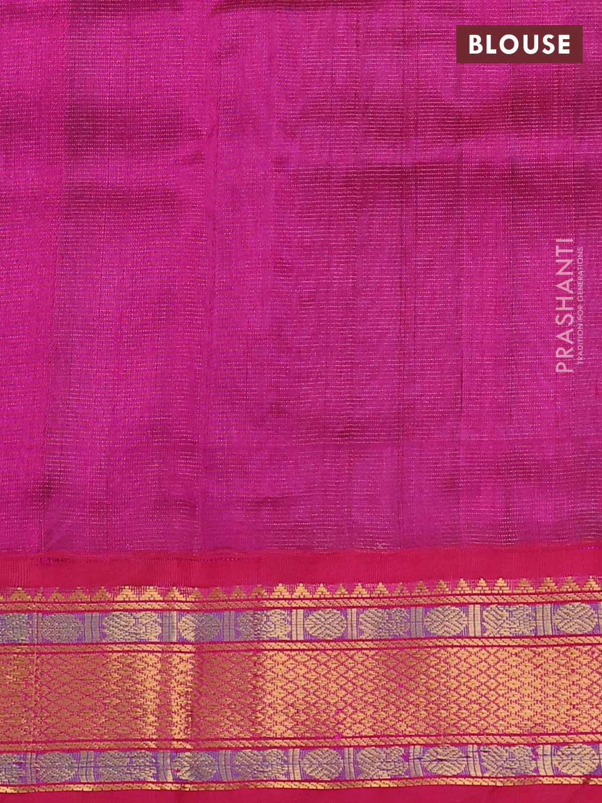Silk cotton saree cs blue and pink with allover vairaosi pattern and zari woven korvai border - Image 3