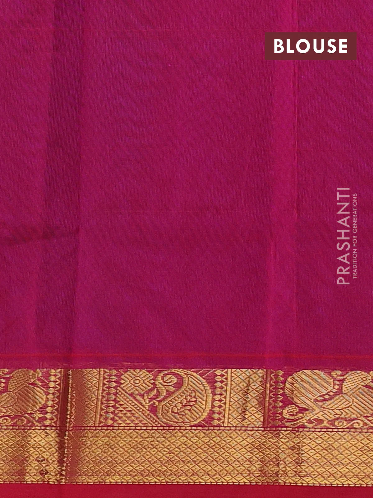 Silk cotton saree cs blue and pink with plain body and zari woven border - Image 3