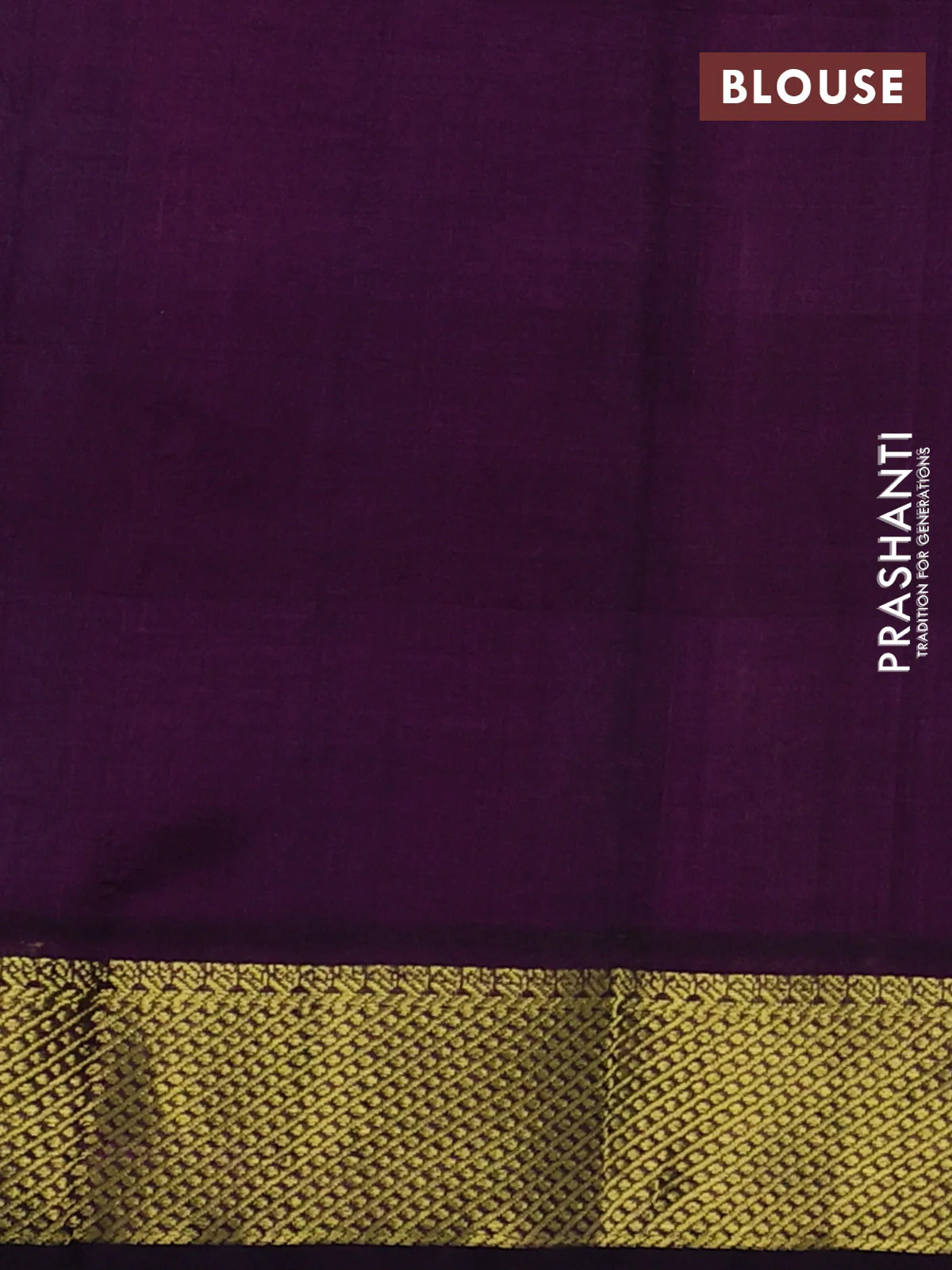 Silk cotton saree cs blue and purple with allover paalum pazhamum checks & buttas and zari woven border - Image 3