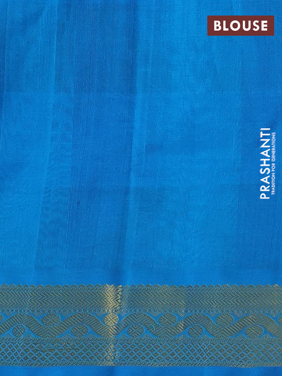 Silk cotton saree cs blue and violet with allover paalum pazhamum checks & buttas and zari woven border - Image 3
