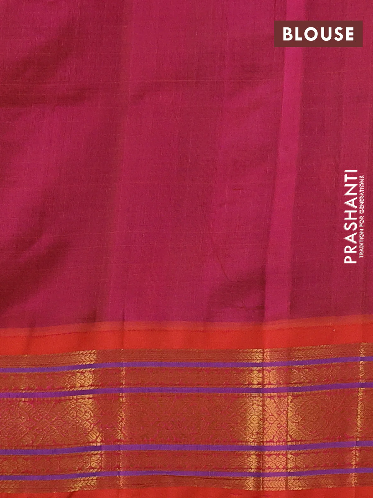 Silk cotton saree dark green and dual shade of pinkish orange with allover zari checks & buttas and zari woven korvai border - Image 3