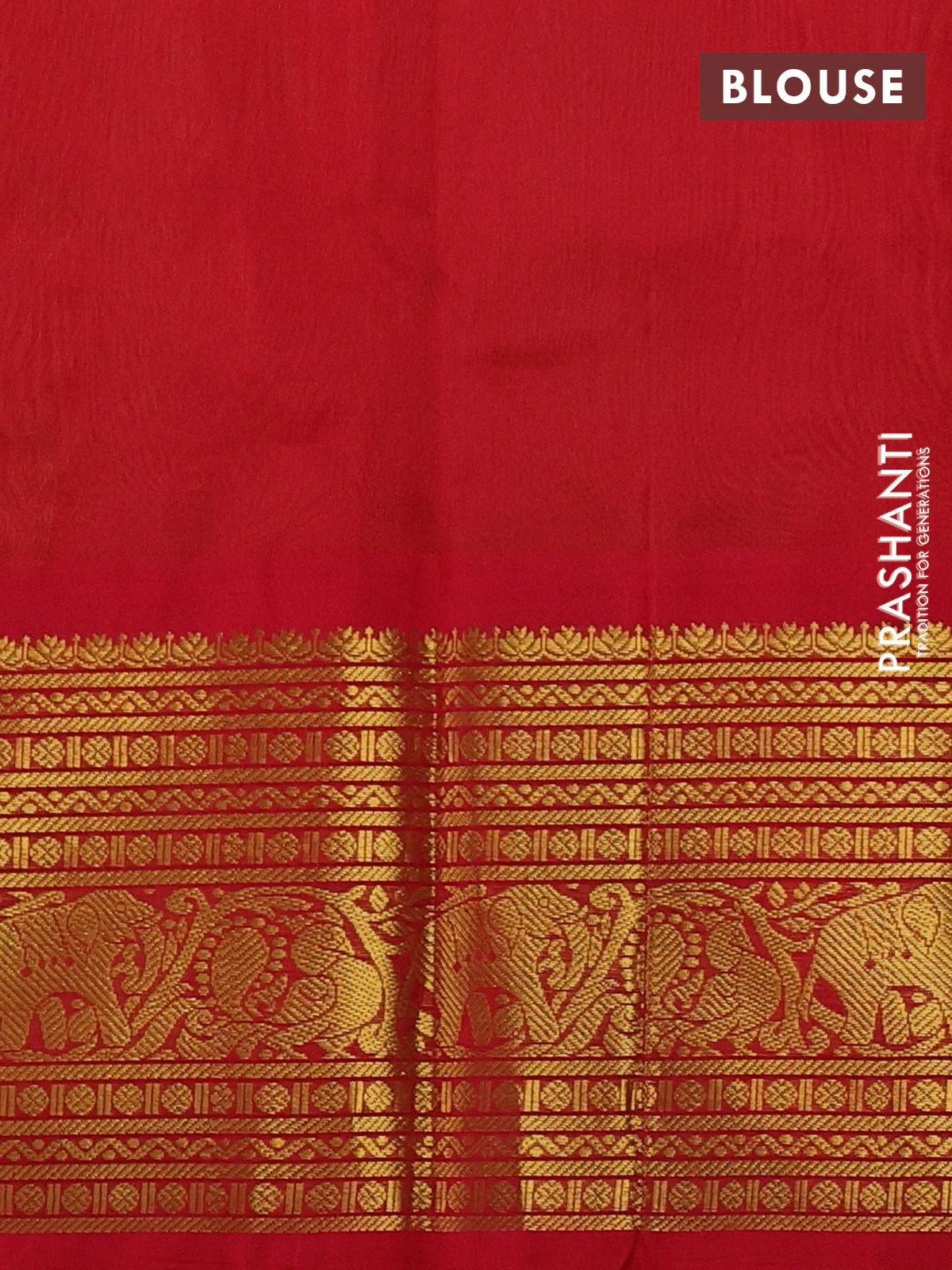 Silk cotton saree dark mustard and red with zari woven buttas and long zari woven korvai border - Image 3