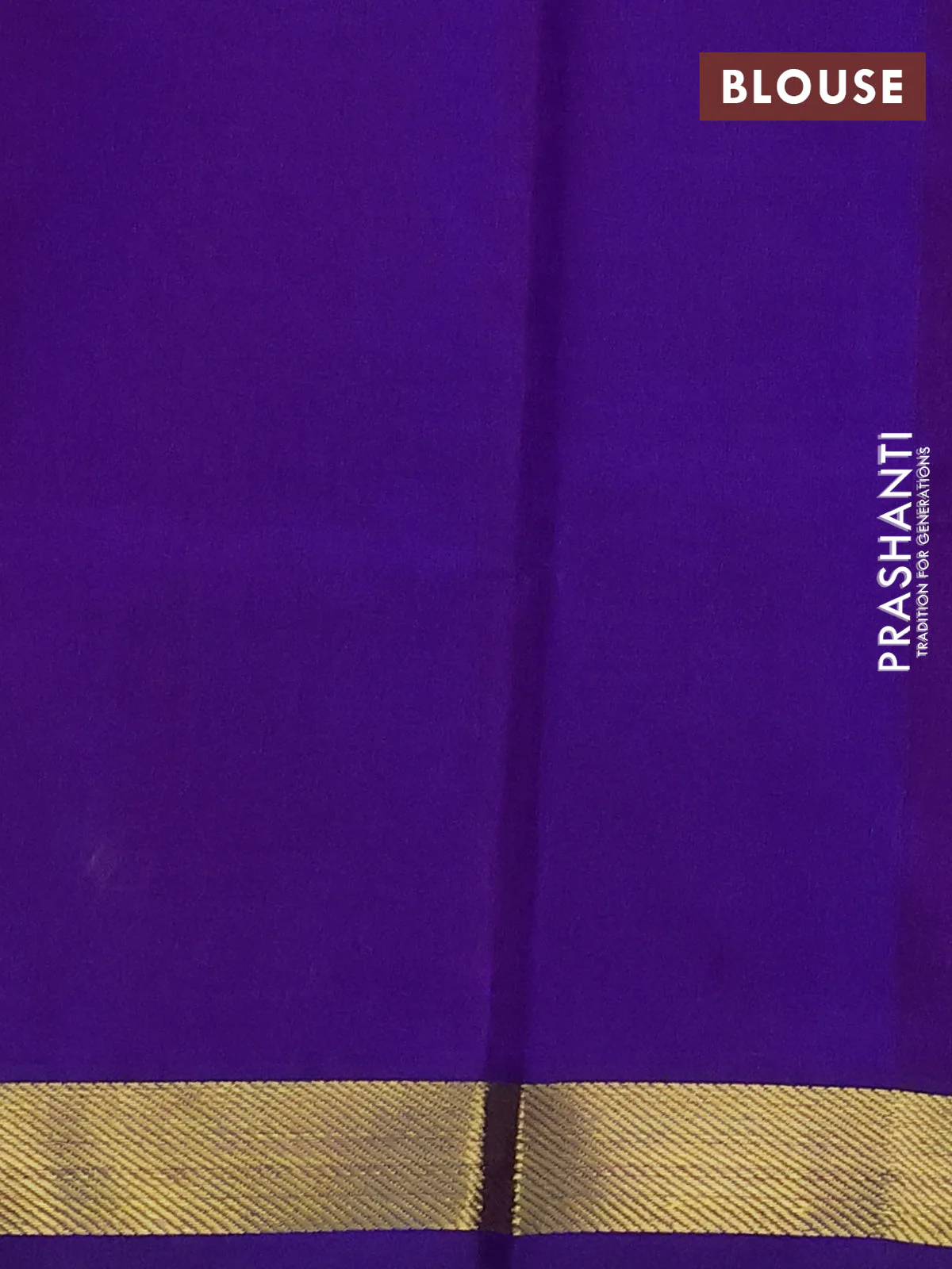 Silk cotton saree dark pink and royal blue with plain body and zari woven border - Image 3