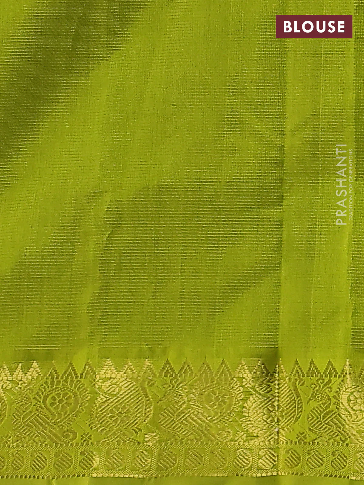 Silk cotton saree deep jamun and light green with allover vairosi pattern and zari woven border - Image 3