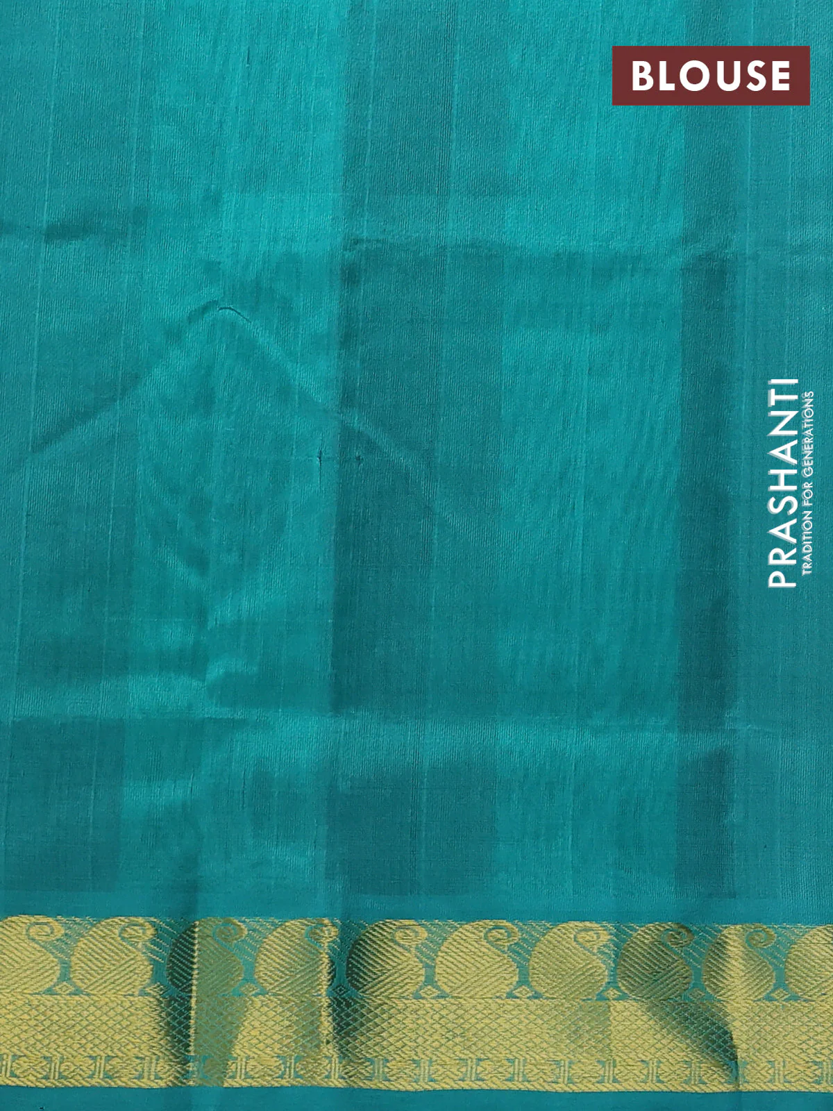 Silk cotton saree deep jamun and teal green with allover paalum pazhamum checked pattern & temple zari woven buttas and zari woven border - Image 3