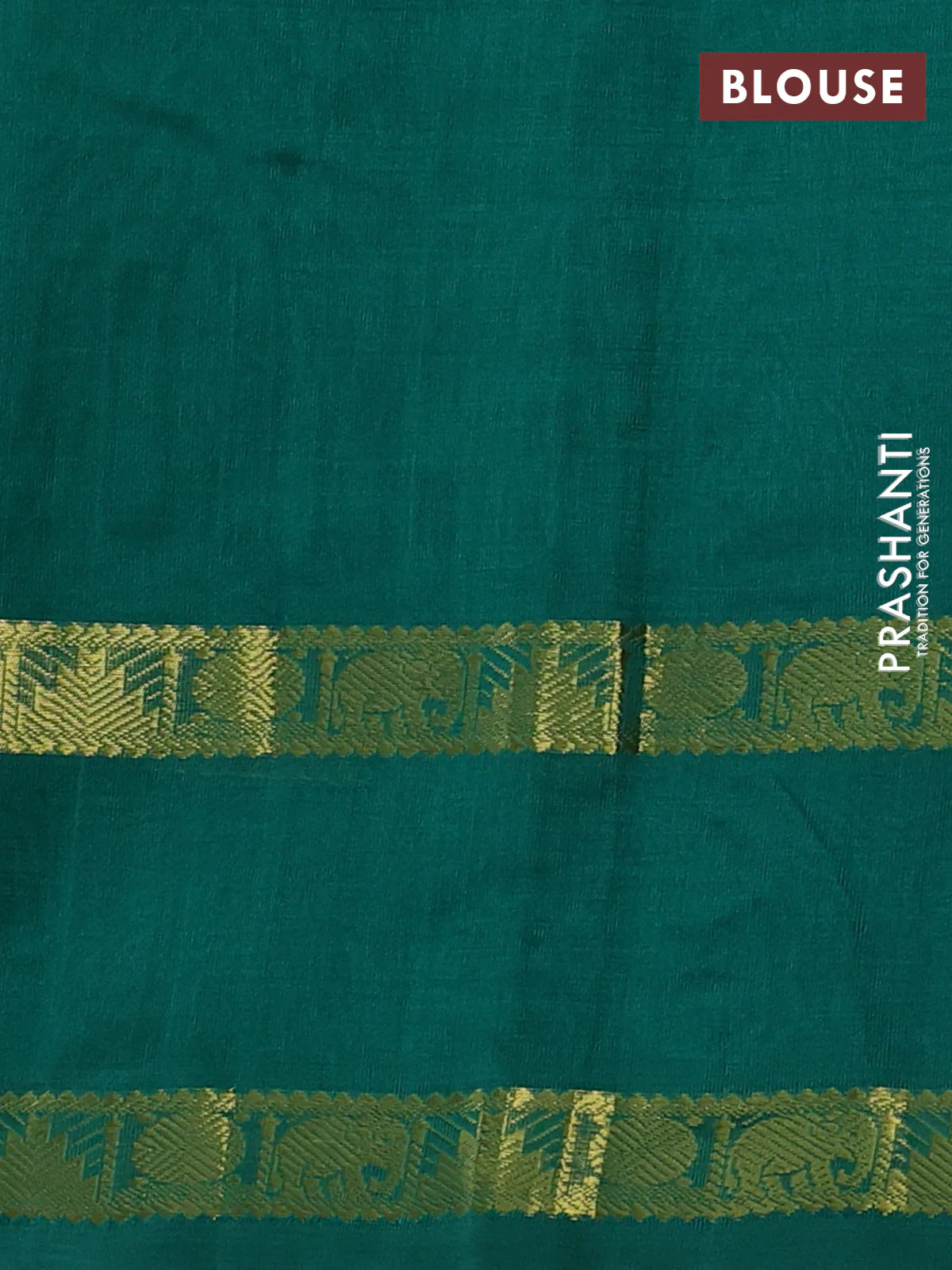 Silk cotton saree deep maroon and green with allover lakshadeepam pattern and rettapet zari woven border - Image 3