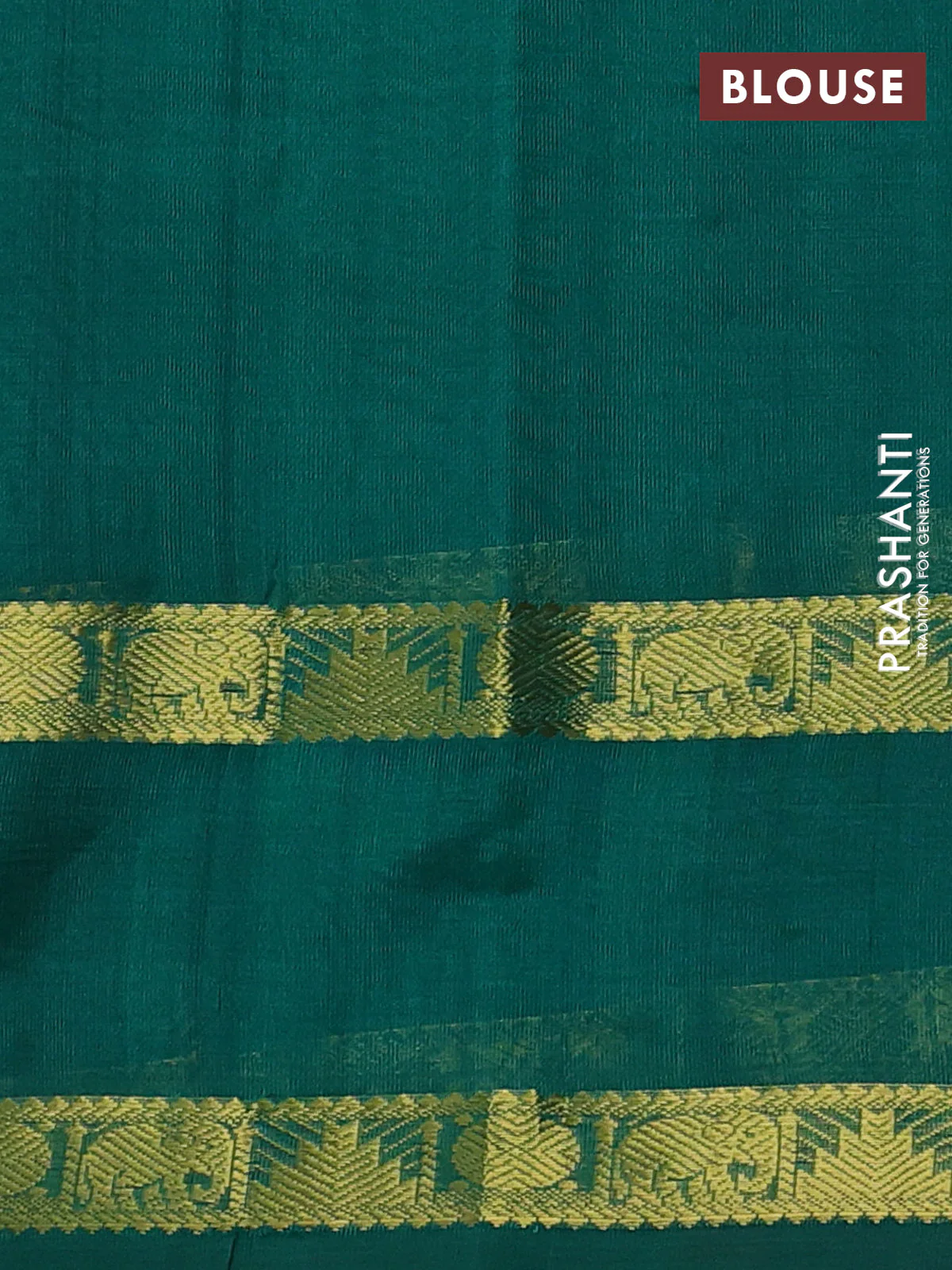 Silk cotton saree deep maroon and green with allover lakshadeepam pattern and rettapet zari woven border - Image 3