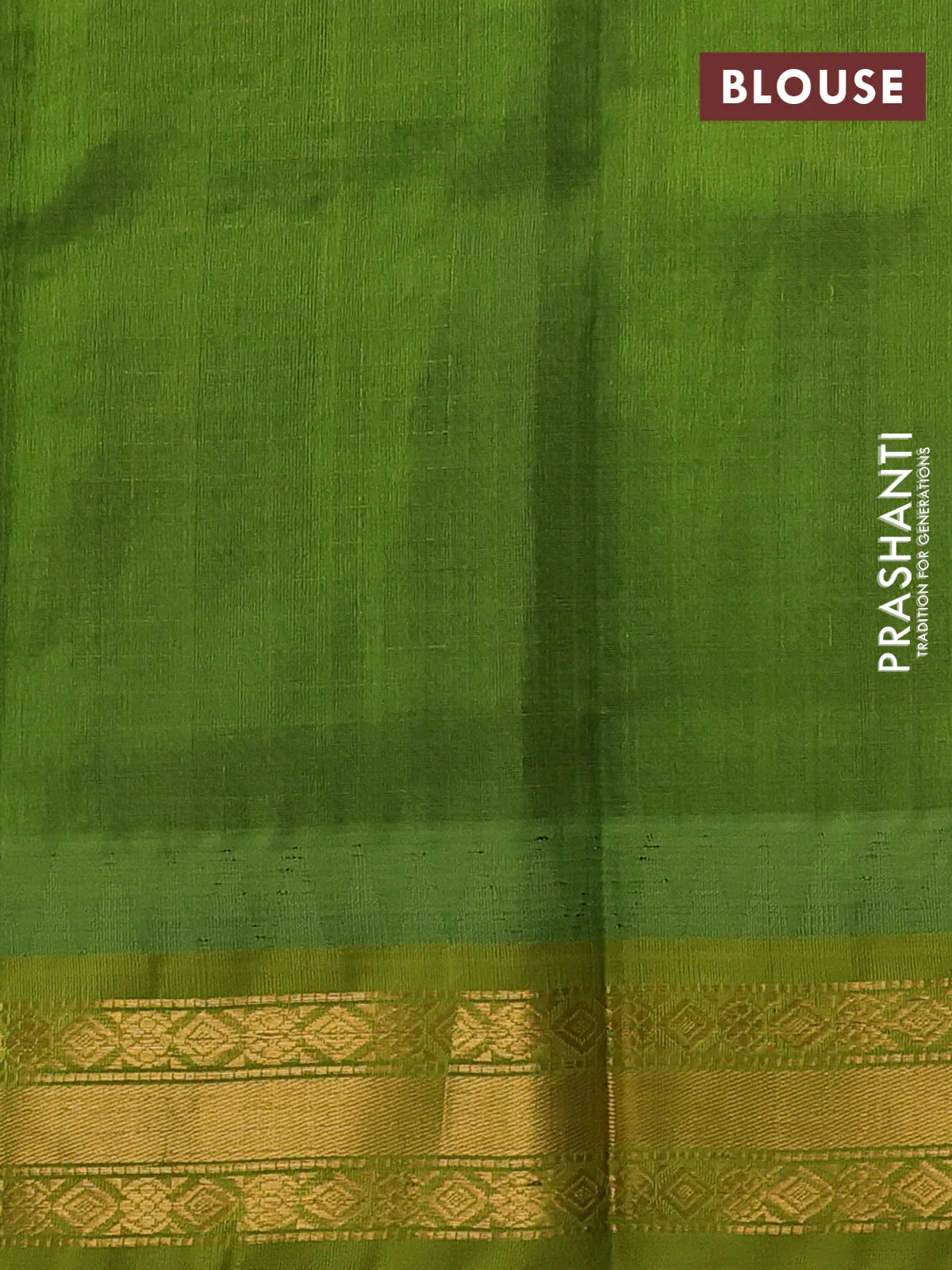 Silk cotton saree deep maroon and light green with allover small zari checked pattern and temple design zari woven korvai border - Image 3